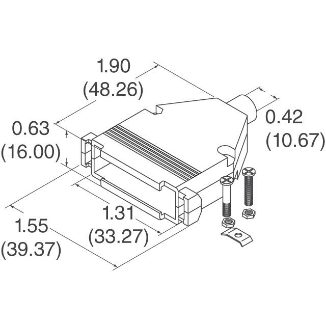979-015-030R121 NorComp Inc.  Capots de connecteurs D-Sub en forme de D